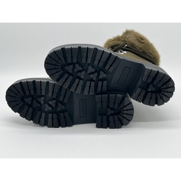 Esprit Size 6M "Kinsley" Faux Fur Lined Olive Green Winter Boots With Lace-Up Fr - Picture 6 of 8